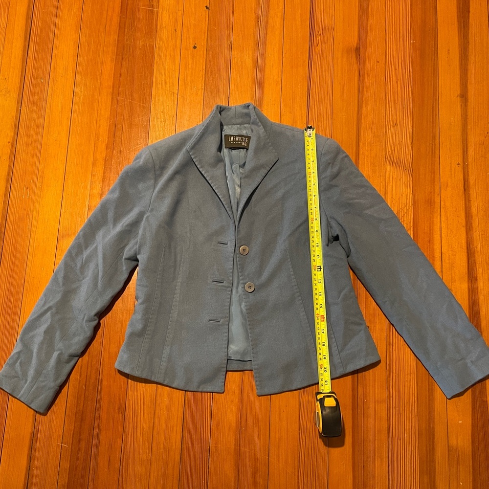 Lafayette 148 Cashmere/Lambswool Baby Blue Blazer Jacket